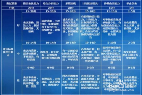 公务员面试评分标准表格及其实际应用解析