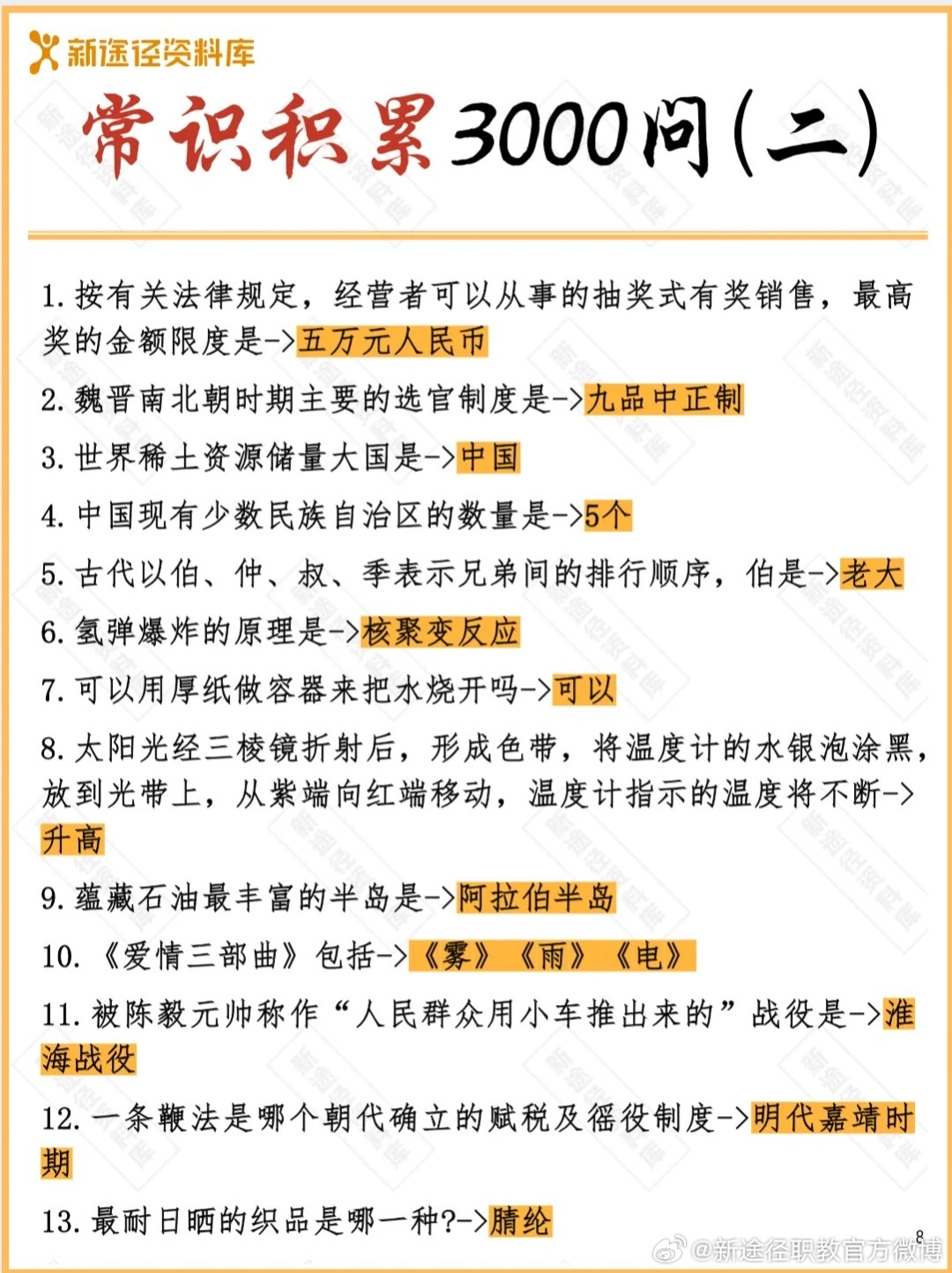 公务员知识积累与职业素养提升之路，必背3000常识概览