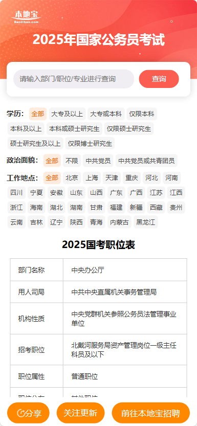 2025国考岗位职位表查询全面指南